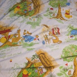 Vintage Walt Disney Winnie the Pooh Sheet Perma-Prest Sears 82" X 50" Wide USA